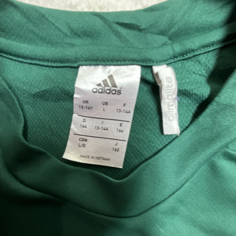 adidas Holy Trinity FC Boys Green White Soccer Jersey Size L - Picture 5 of 9